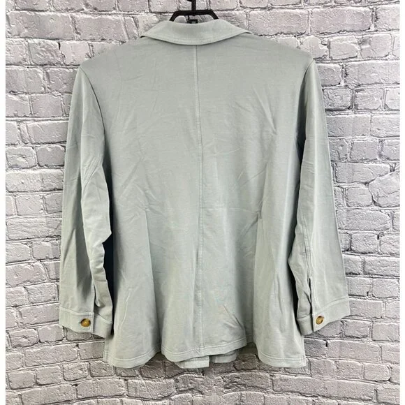 J. Jill Garment-Dyed Anorak Jacket Light Blustone Blue 2X NWT Shacket - Picture 13 of 14